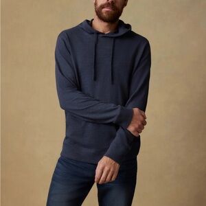 Faherty Sunwashed Midweight Organic Hoodie - Blue Nights Size XXL